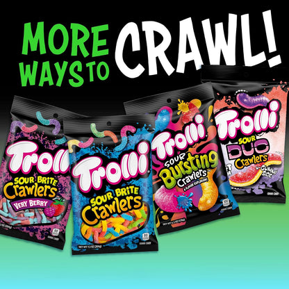 Trolli Electric Crawlers Candy – Simple Three-Flavor Sour Worm Bag for a Clean, Uncluttered Snack Shelf