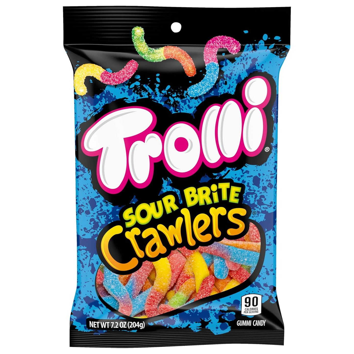 Trolli Sour Brite Crawlers Chewy Worms – Birthday Gift for Cousins, Nieces and Nephews Who Love Sweet and Sour Candy, 7.2 oz