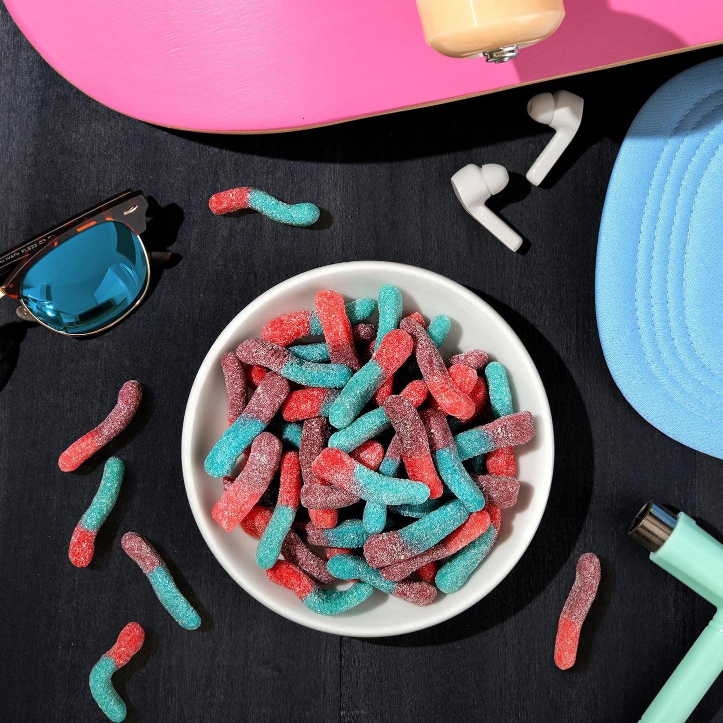 Trolli Sour Brite Crawlers Very Berry Sour Gummy Candy – Eye Catching Party Bowl Centerpiece for Living Room Gatherings