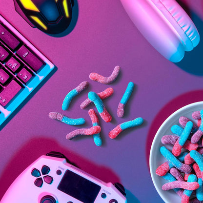 Trolli Sour Brite Crawlers Very Berry Sour Gummy Candy – Eye Catching Party Bowl Centerpiece for Living Room Gatherings