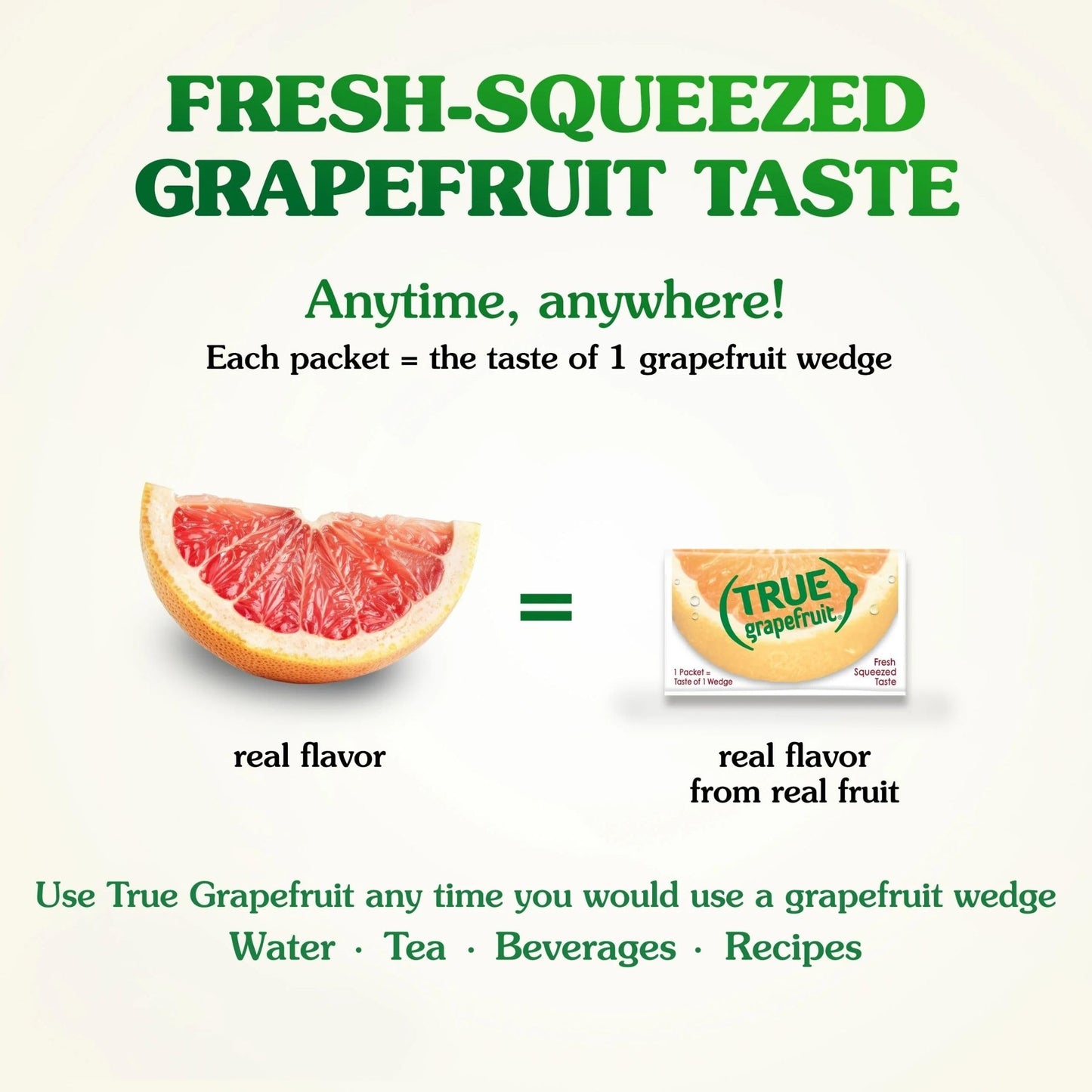 True Citrus Grapefruit Crystal Sachets – Cup Holder Ready Citrus Flavoring for Car and Commute Hydration, 0.90 oz