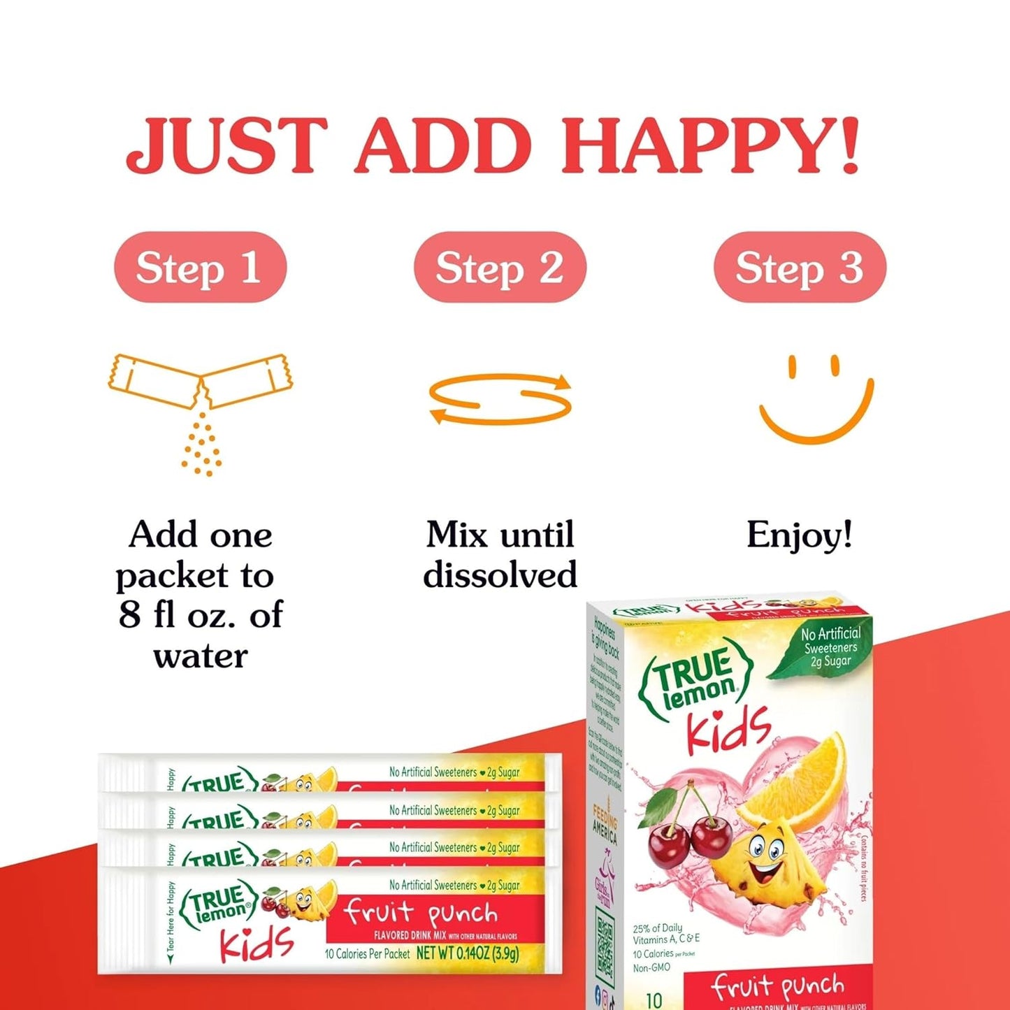 True Lemon Single-Serve Water Flavoring – Lightweight Drink Mix Packets for Road Trips and Outdoor Adventures