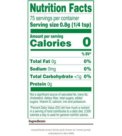 True Lemon Two Pack - Two Ingredient Citrus Powder for Studio and Dorm Kitchens, Neutral Label Design