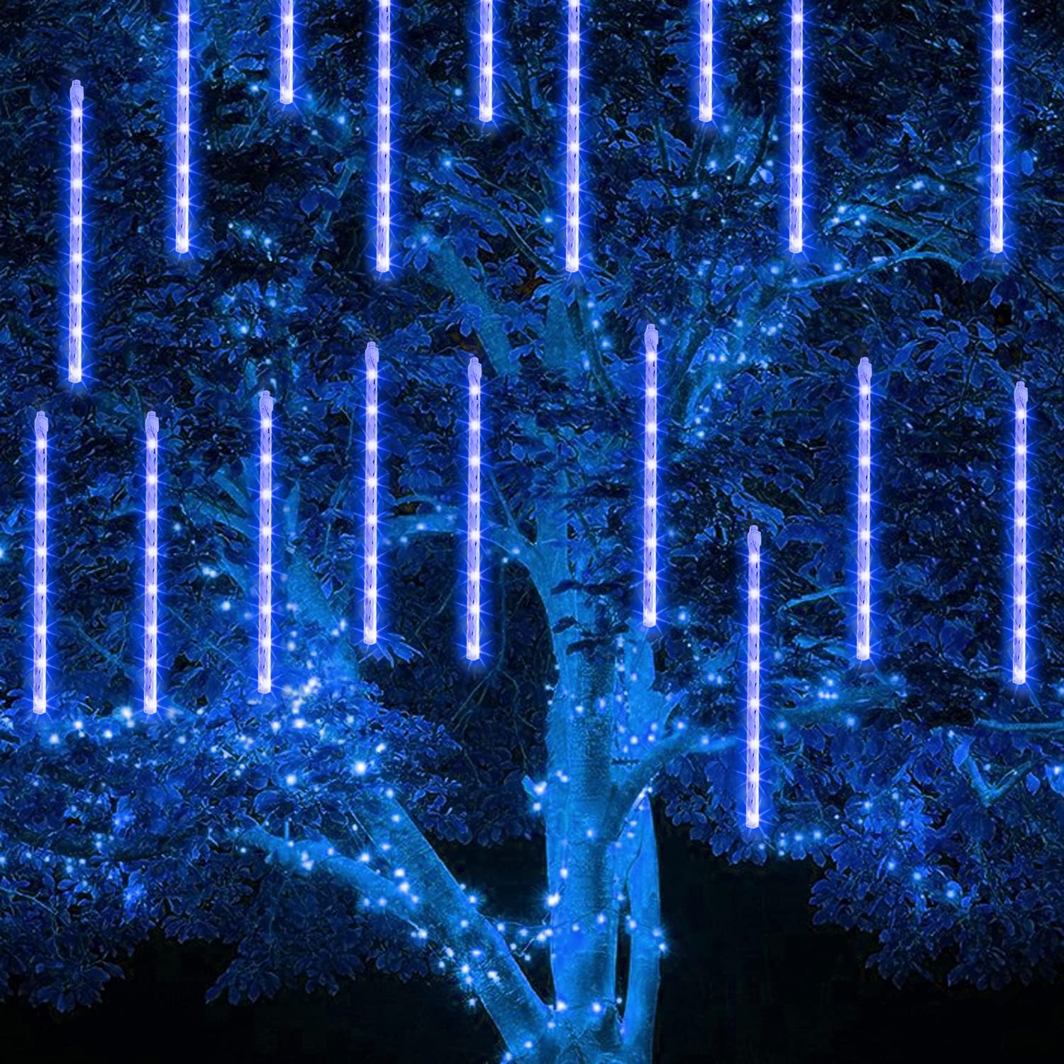 TW SHINE Family Friendly Meteor Shower Lights Outdoor and Indoor, 7V Cool Touch Tubes for Backyard and Nursery Decor