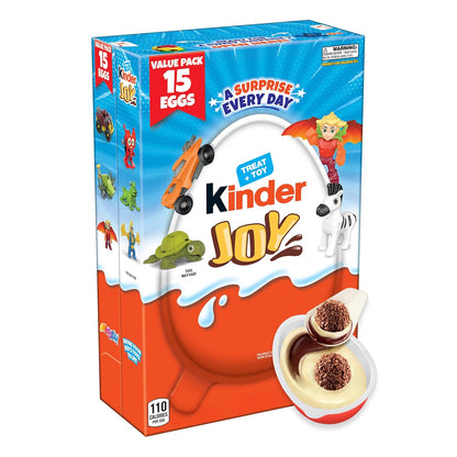 two-compartment egg design separating the chocolatey wafer bite treat from the surprise toy