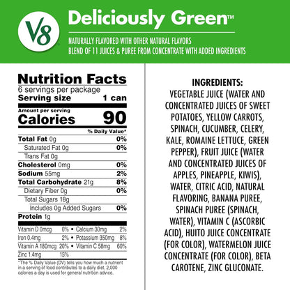 two flavor variants available: deliciously green and strawberry banana