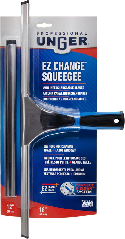Unger Professional 18" Window Squeegee with 12" Channel – Efficient Cleaning Setup for Facility Maintenance Teams