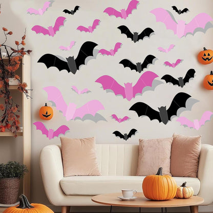 Unique Halloween Present – 72 Piece 3D Bat Wall Decor with Removable PVC Stickers, Gift Ready for Party Hosts and Decor Lovers