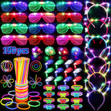 TSDATOWR Glow Stick Bundle for Patio and Backyard – Compact 1.17KG Travel-Friendly Light-Up Kit with LED Glasses for Outdoor Dining and Nighttime Events