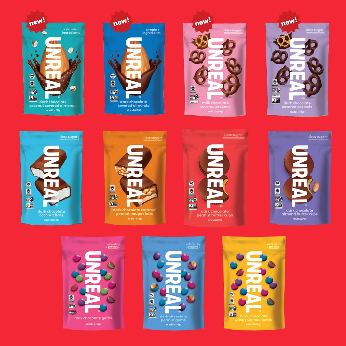 Unreal Dark Chocolate Peanut Butter Cups – 8 Individually Wrapped Cups for Clutter-Free Pantries