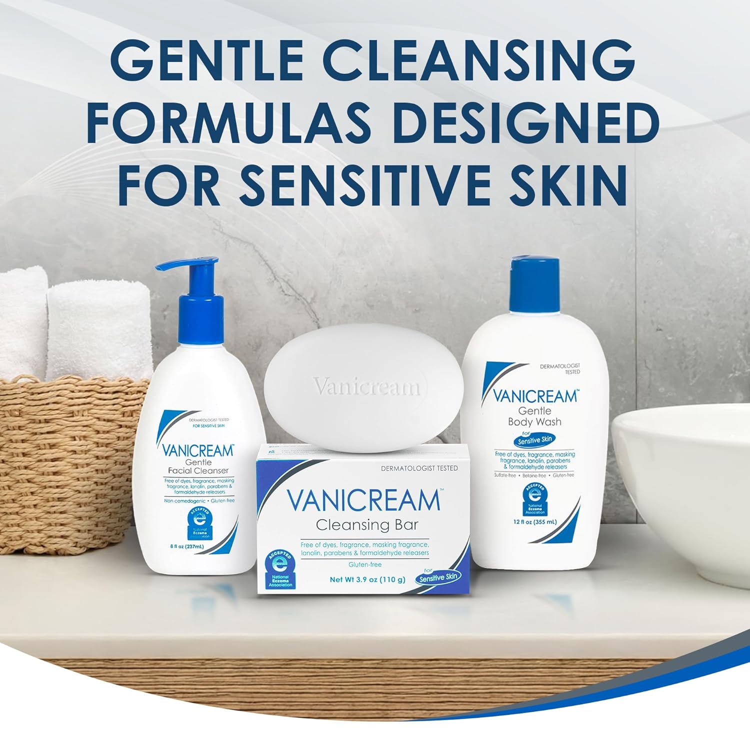 Vanicream Cleansing Bar — Gentle Family Bar for Nursery Bath Time and Shared Kids Bathroom Use