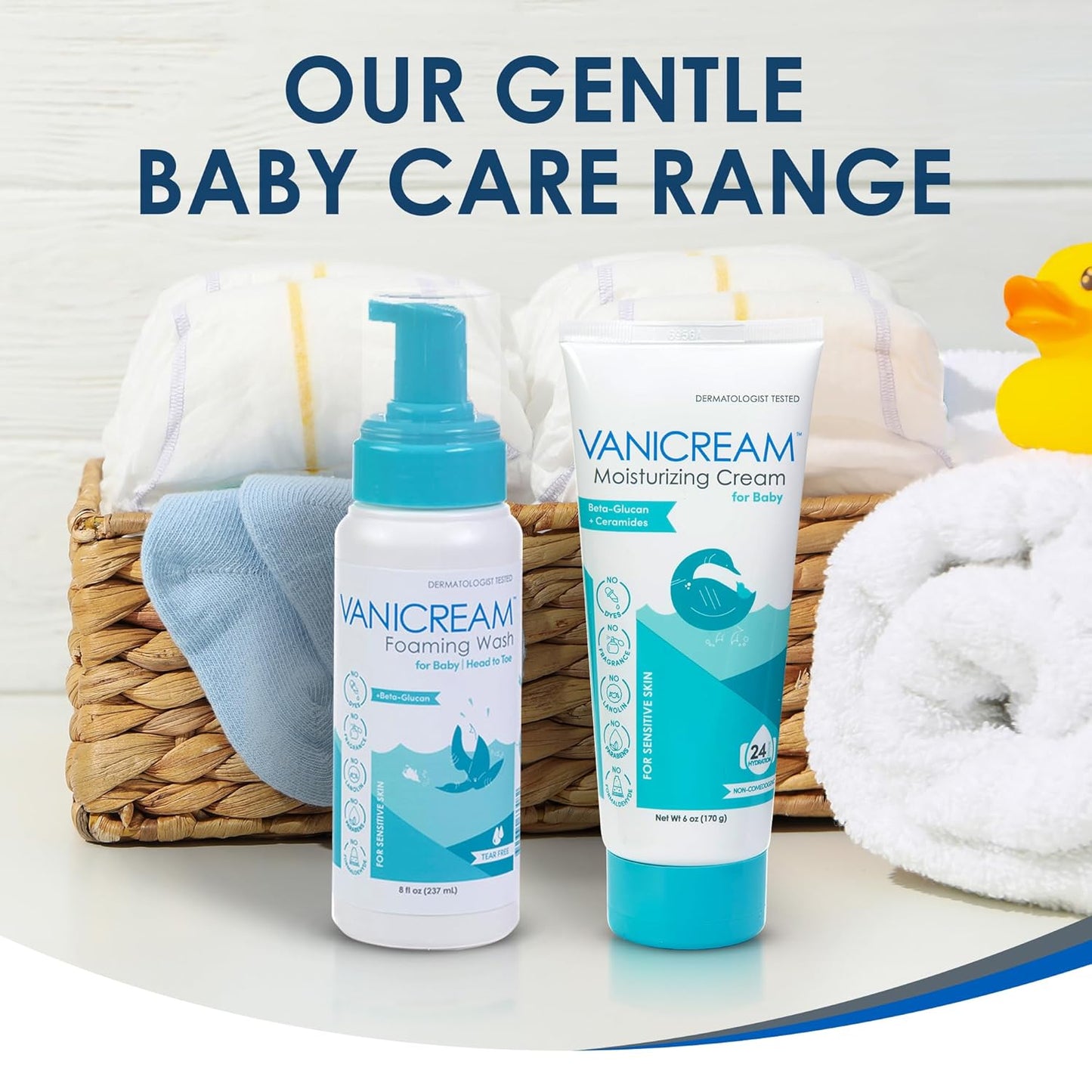 Vanicream Foaming Wash – Calming Tear-Free Baby Bath Ritual with Beta-Glucan Hydration, Sensitive Skin