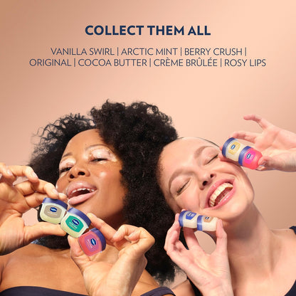 Vaseline Cocoa Butter Mini Lip Balm 2 ct – Calming Bath Time Lip Treatment, Glossy Moisture Seal