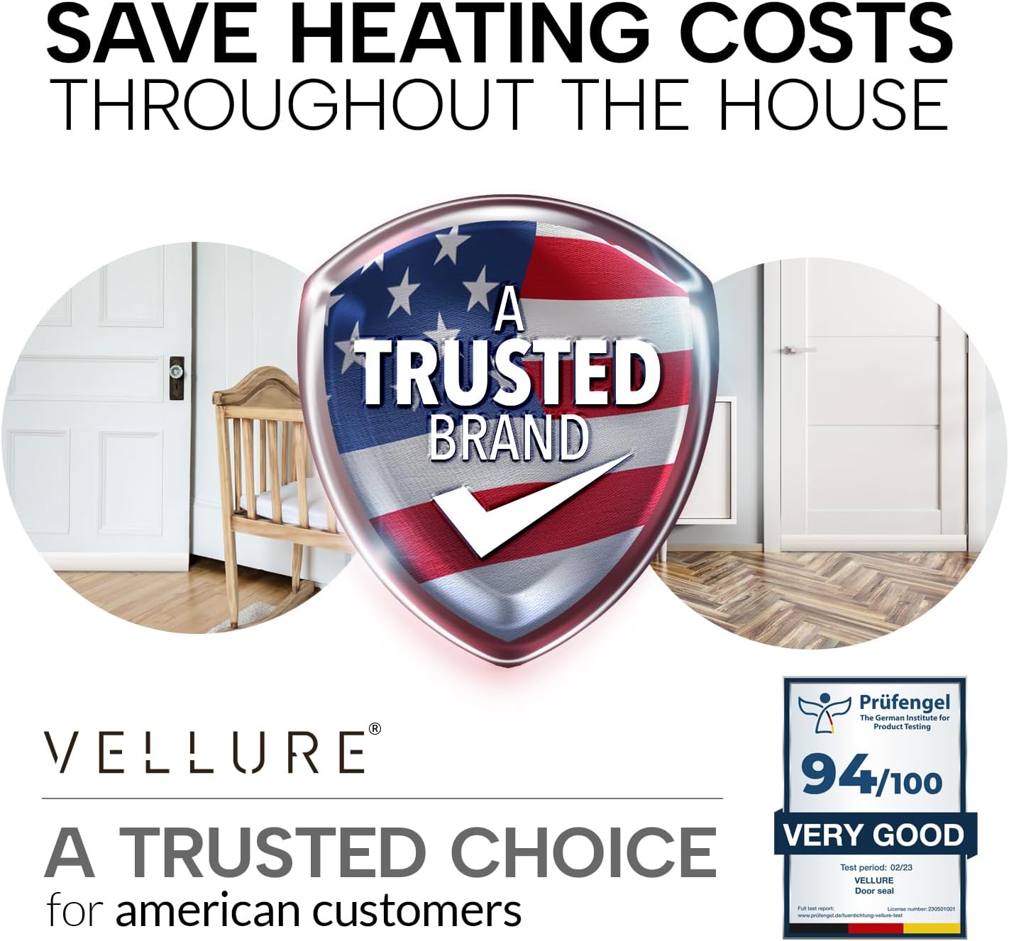 Vellure® Door Sweep Under Door – Nursery and Home Office Wind-Down Essential, Blocks Noise and Cold