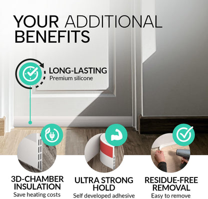 Vellure® Door Sweep Under Door – Nursery and Home Office Wind-Down Essential, Blocks Noise and Cold