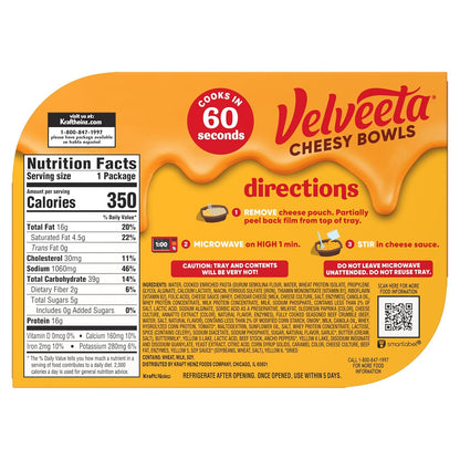 Velveeta Cheeseburger Mac Bowl – Thoughtful Grandkid Snack Gift for Visits and Sleepovers, 9 oz