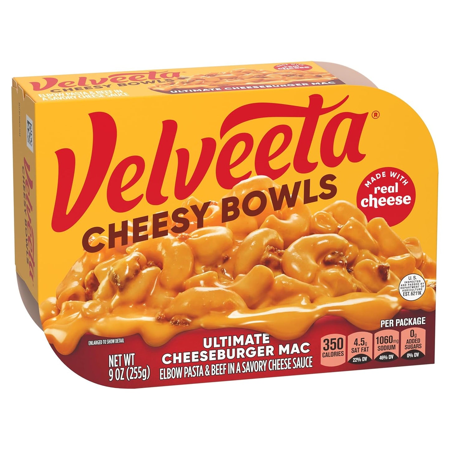 Velveeta Cheeseburger Mac Bowl – Thoughtful Grandkid Snack Gift for Visits and Sleepovers, 9 oz