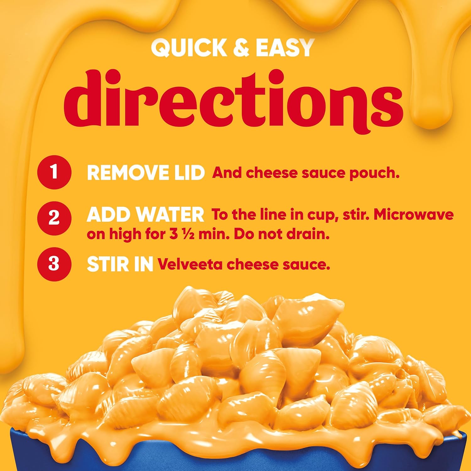 Velveeta Shells & Cheese Original Microwaveable Cup – Practical Dorm Welcome Gift for New Students, 4 ct Multipack