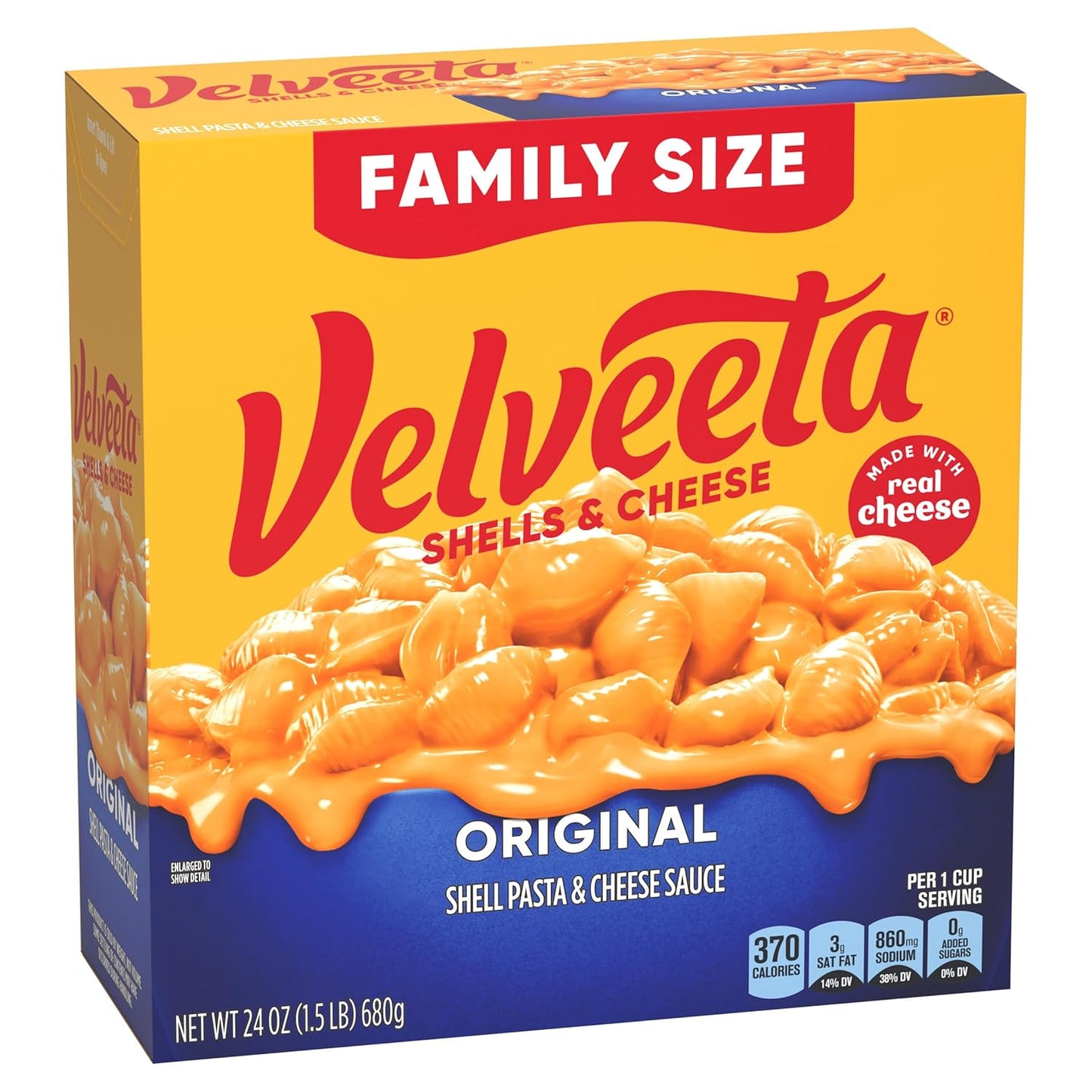 Velveeta Shells & Cheese Original Shell Pasta 24 oz – Easy Microwave Bowl Lunch for the Office Break Room