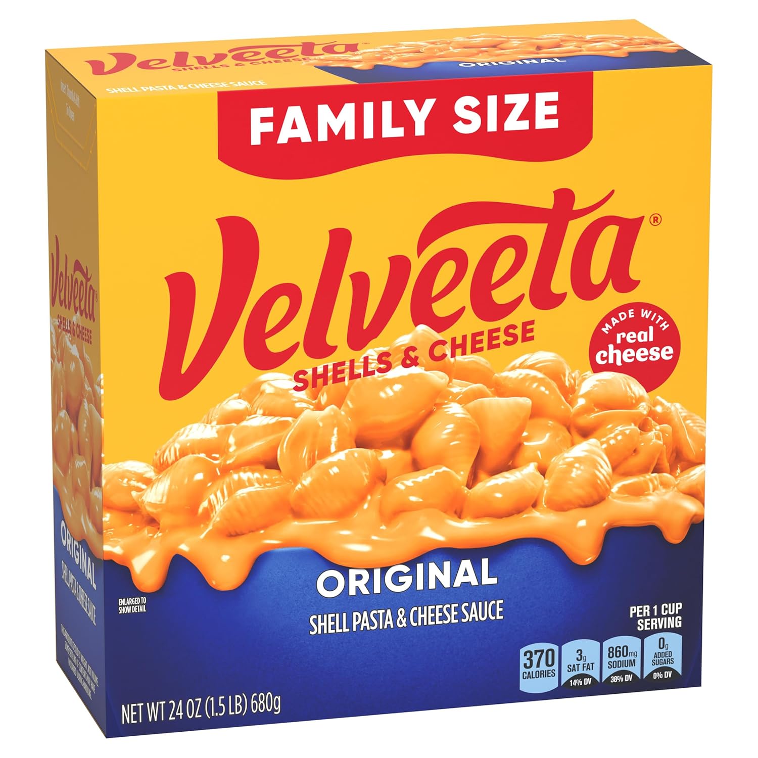 Velveeta Shells & Cheese Original Shell Pasta 24 oz – Easy Microwave Bowl Lunch for the Office Break Room