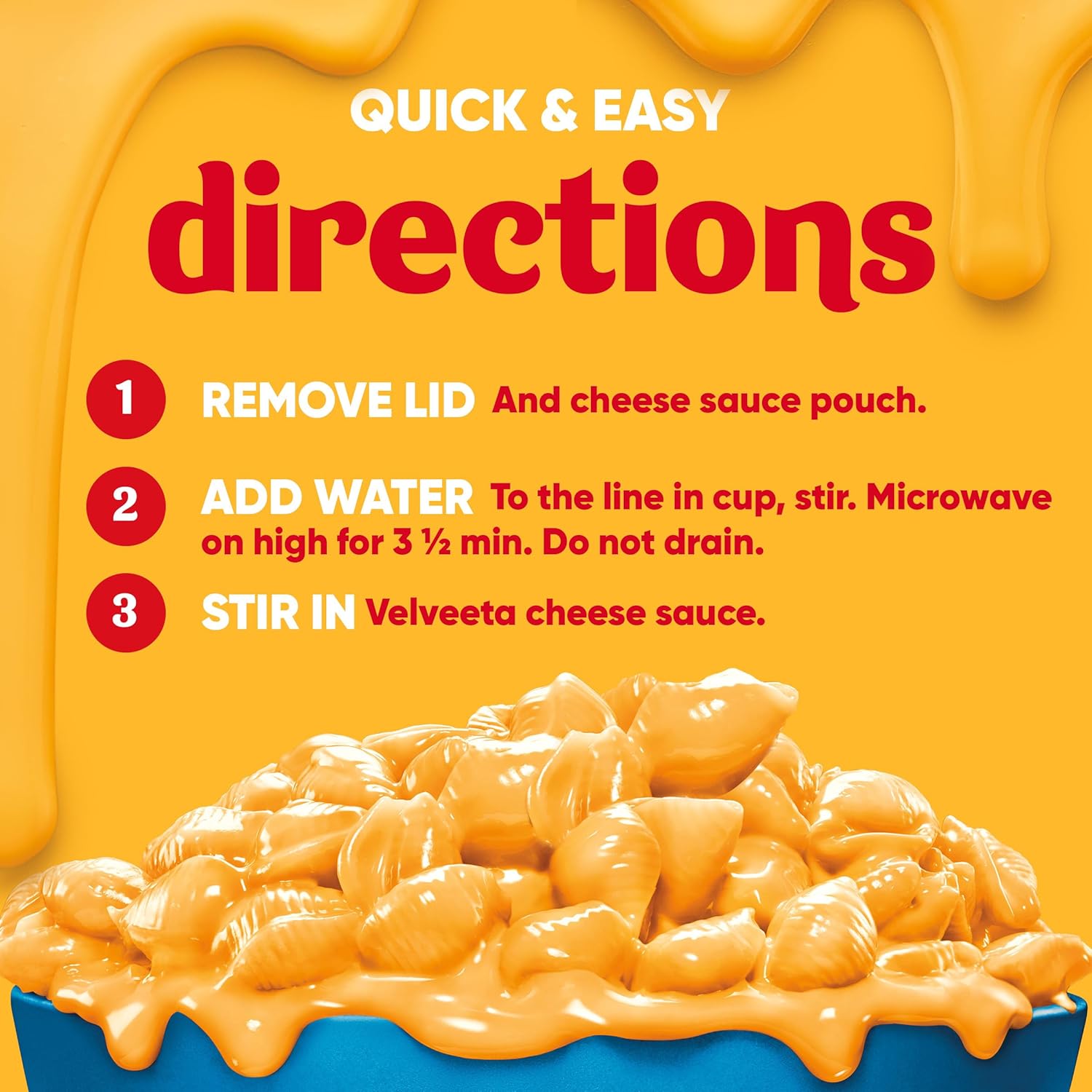 Velveeta Shells & Cheese Single-Serve Shell Pasta – Camping and Hotel Room Snack Requiring No Stove, 2.19 oz Four-Pack