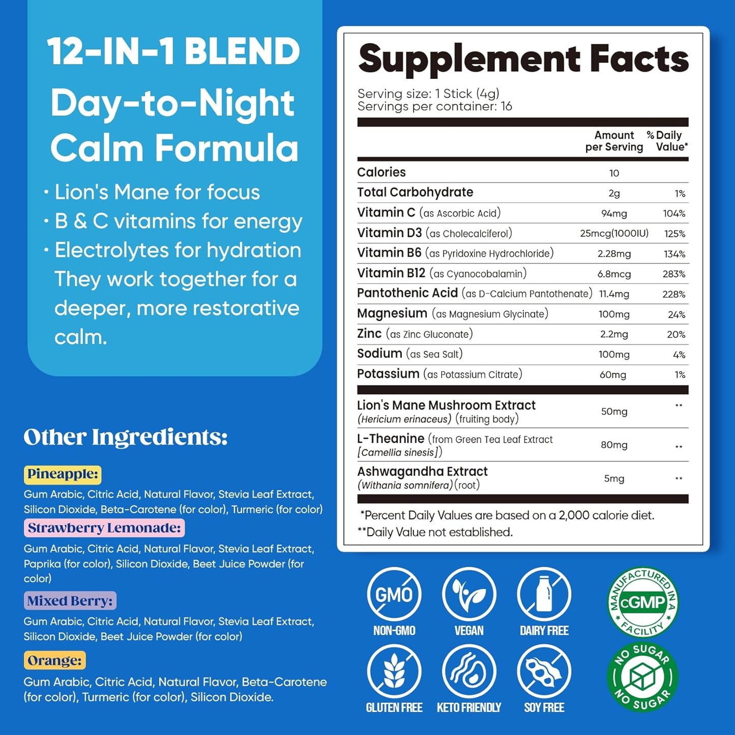 Venture Pal Calm Drink Mix – Less-Is-More Calm Powder for Uncluttered Kitchens, Vegan Non-GMO Adaptogen Formula