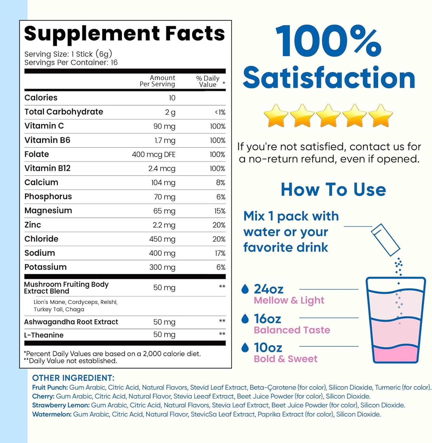 Venture Pal Electrolyte + Nootropic Mix – Self-Care Hydration Sachets for Yoga, Meditation, and Calm Focus