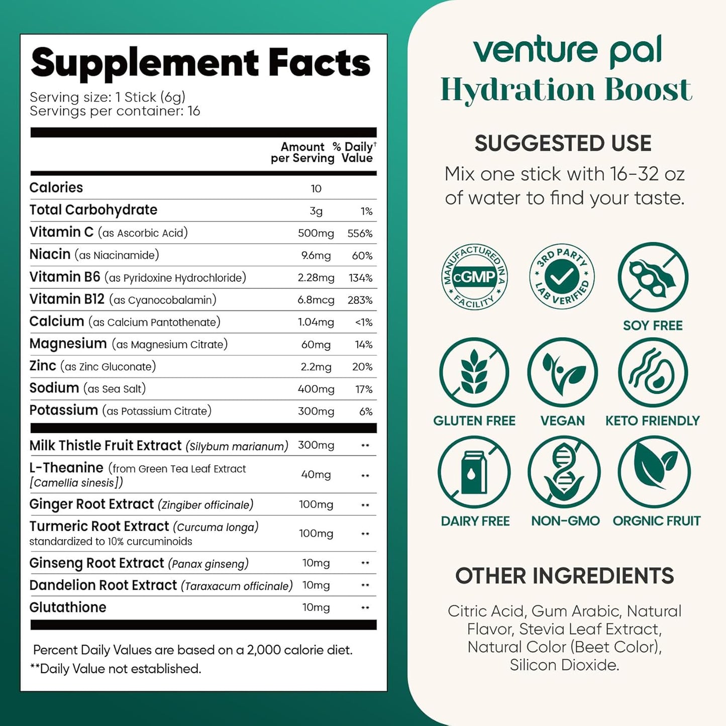 Venture Pal Liver Cleanse Electrolyte Powder – Self-Care Hydration for Mindful Mornings