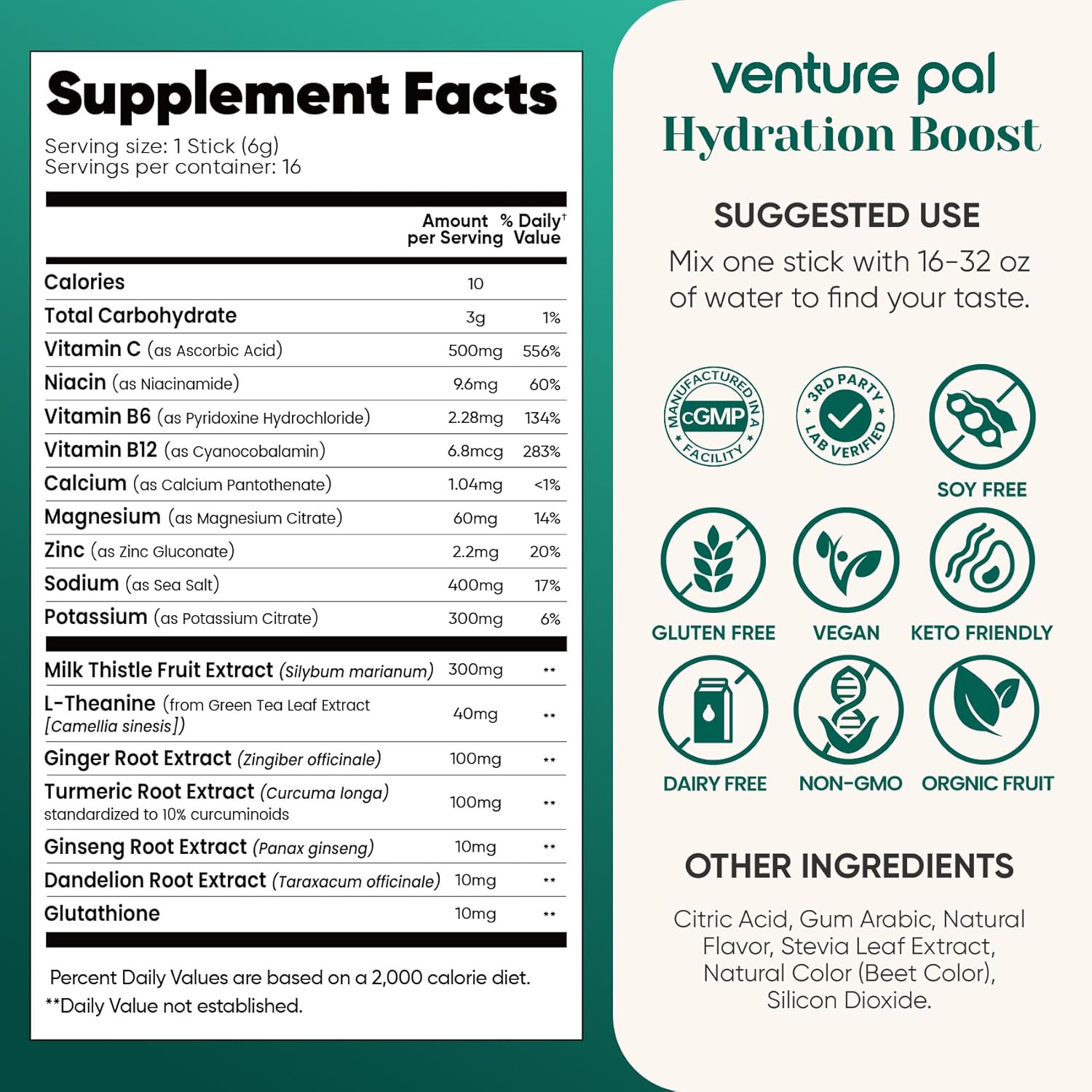 Venture Pal Liver Cleanse Electrolyte Powder – Self-Care Hydration for Mindful Mornings