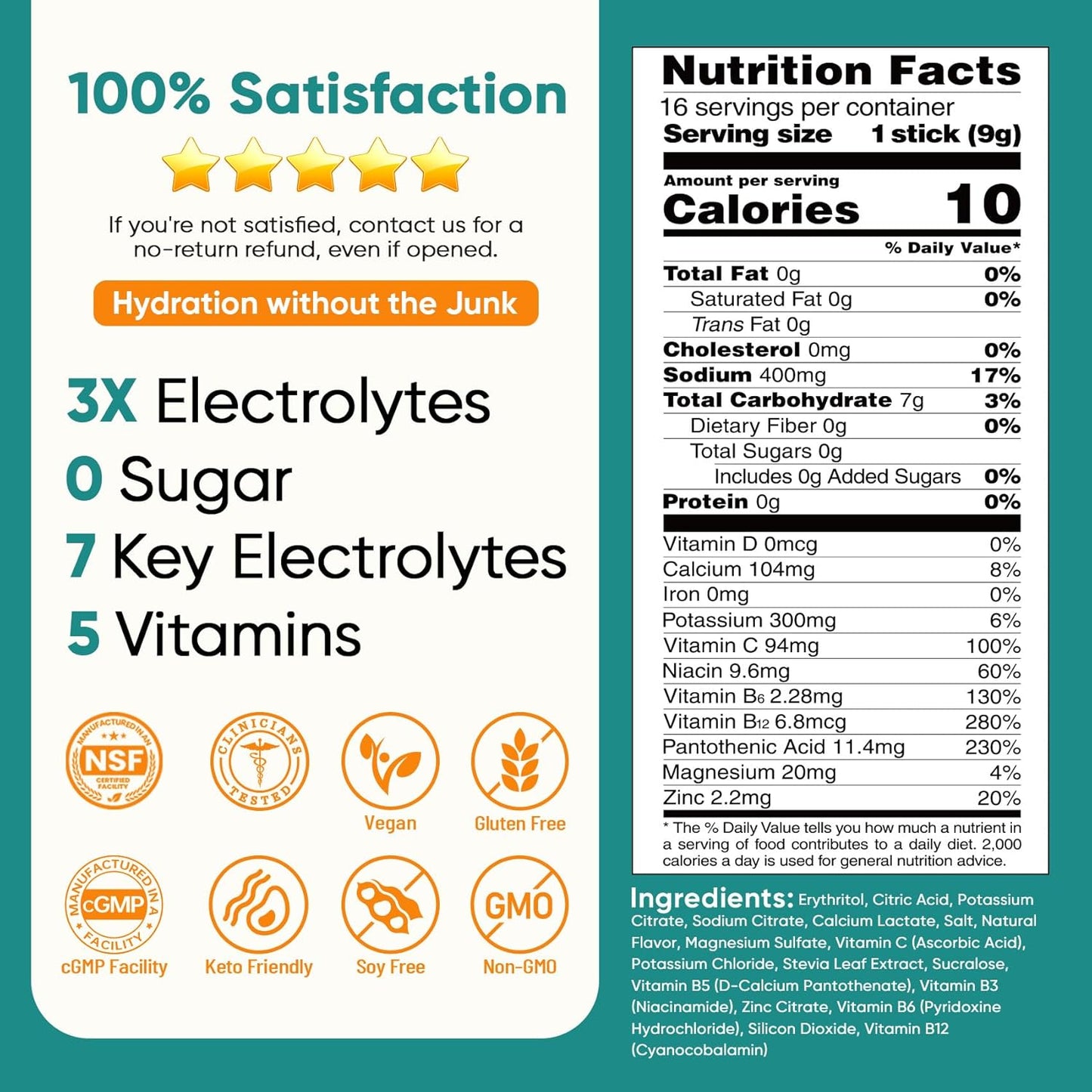 Venture Pal Sugar Free Hydration Mix – Housewarming and Holiday Gift for the Health-Conscious Friend