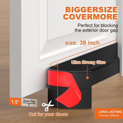VibraGate Weather Stripping Door Seal – Calm Home Office Focus Strip, Eliminate Distracting Hallway Noise