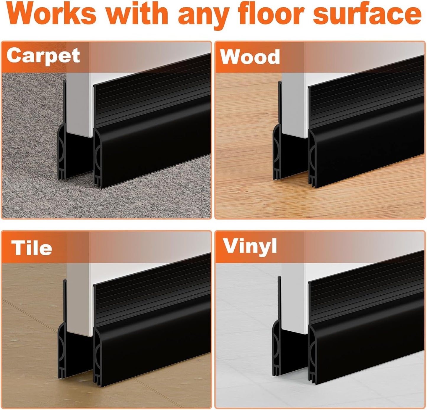 VibraGate Weather Stripping Door Seal – Calm Home Office Focus Strip, Eliminate Distracting Hallway Noise