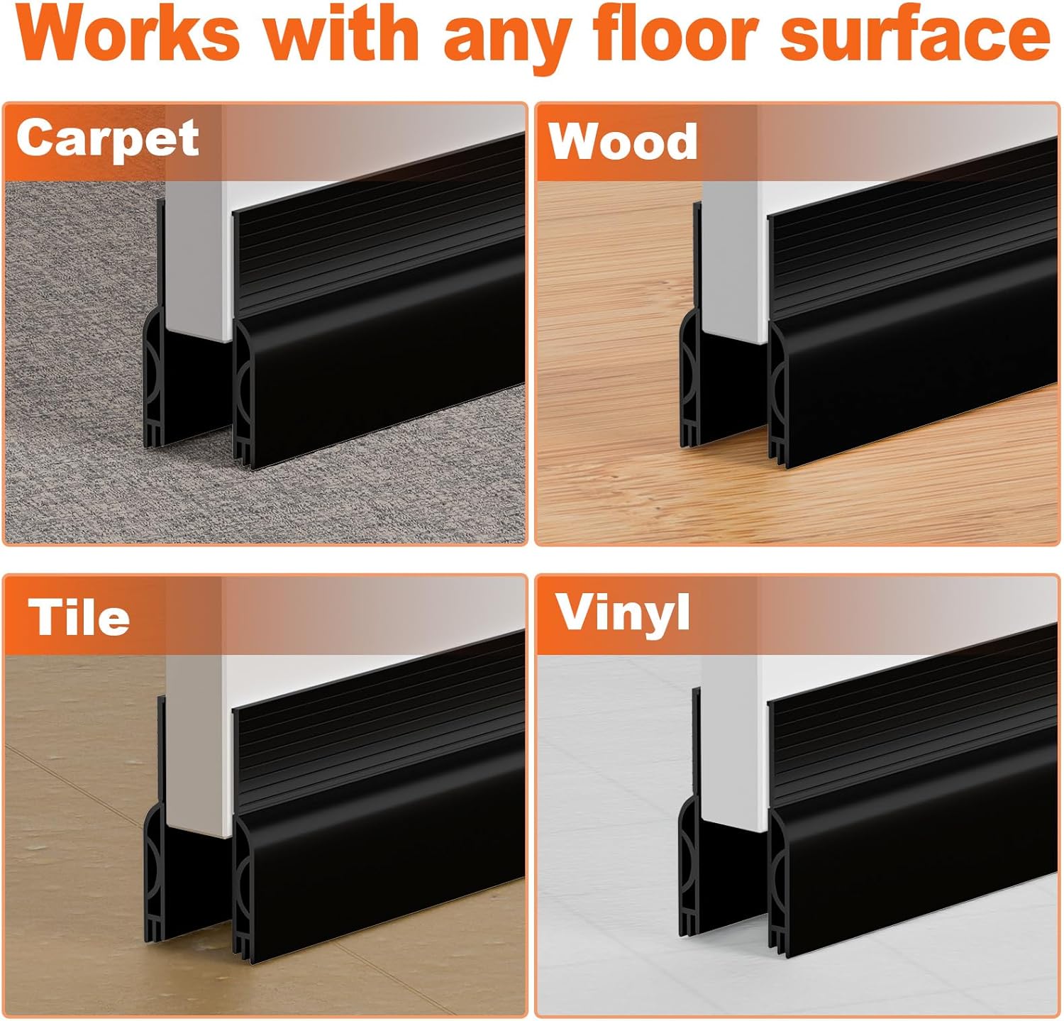 VibraGate Weather Stripping Door Seal – Calm Home Office Focus Strip, Eliminate Distracting Hallway Noise