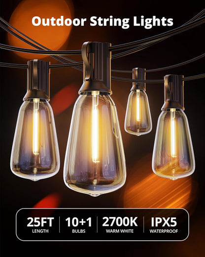 VIPAR LED Hanging Lights – Shatterproof ST38 Vintage Bulbs Creating Ambient Glow for Sunroom, Den, and Reading Nook