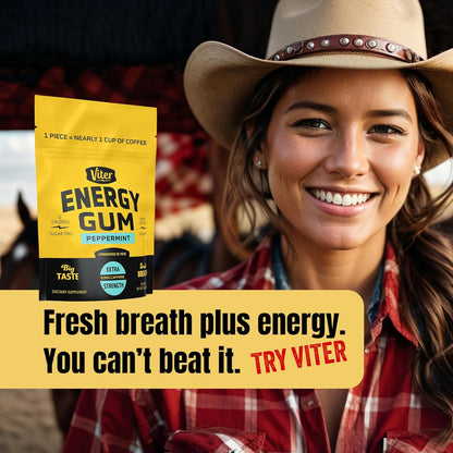 Viter Energy 60mg Peppermint Energy Chews – Thoughtful Gift for Students and Frequent Travelers
