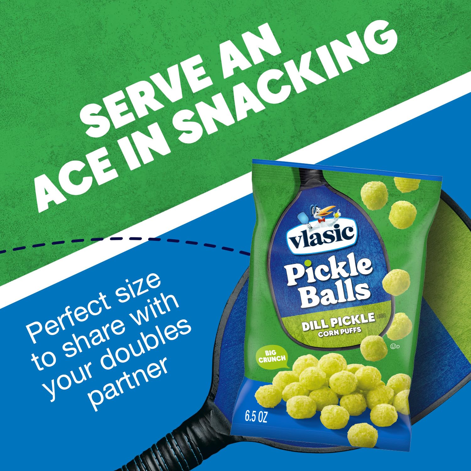 Vlasic Pickle Balls Dill Pickle Flavored Corn Puffs 6.5 oz – Guilt-Free Crunchy Alternative to Greasy Chips for Self-Care Nights