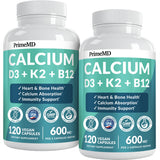 PrimeMD 4-in-1 Vegan Calcium B12 – Morning Routine Anchor for Working Parents, 120ct