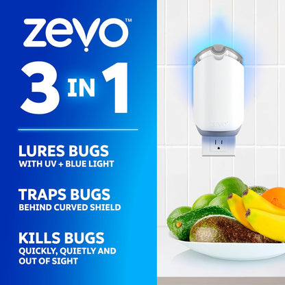 wall-facing adhesive cartridge that conceals trapped bugs from view