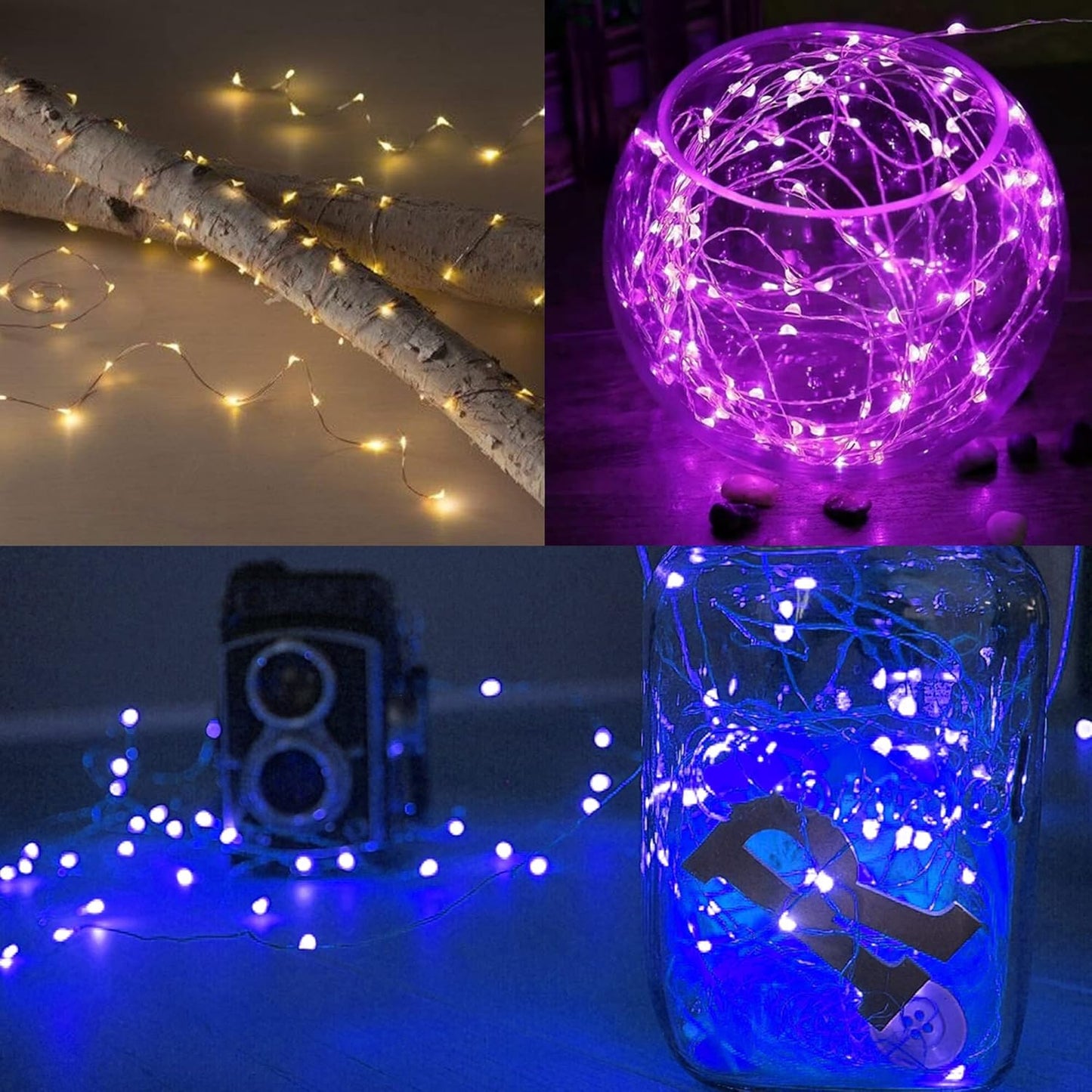 WATERGLIDE Battery String Lights – Portable LED Strand for Camping Lanterns and Backyard Gatherings, Multicolor