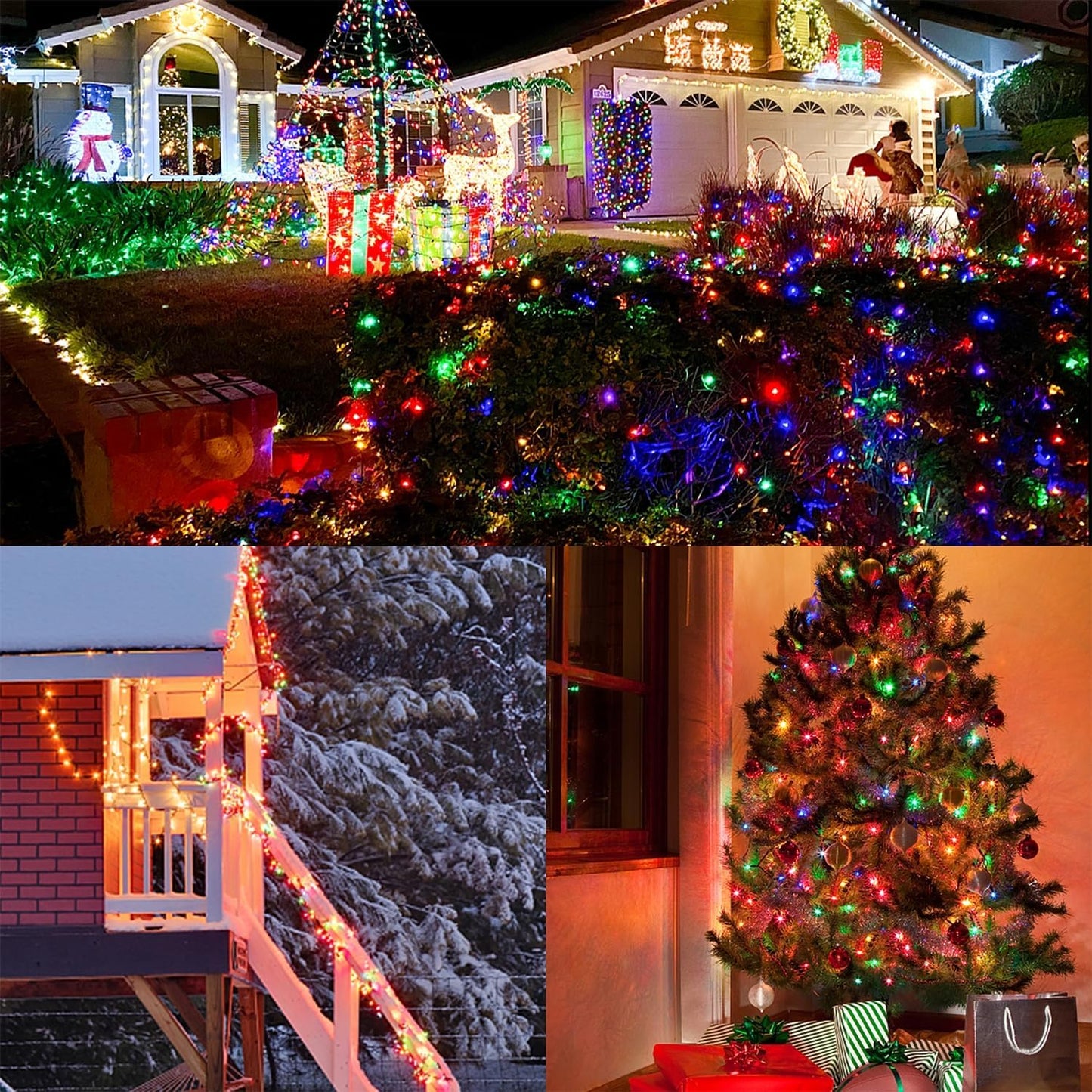 WATERGLIDE Multicolor String Lights 328 FT – Weatherproof Backyard, Porch & Fence Lighting with Remote