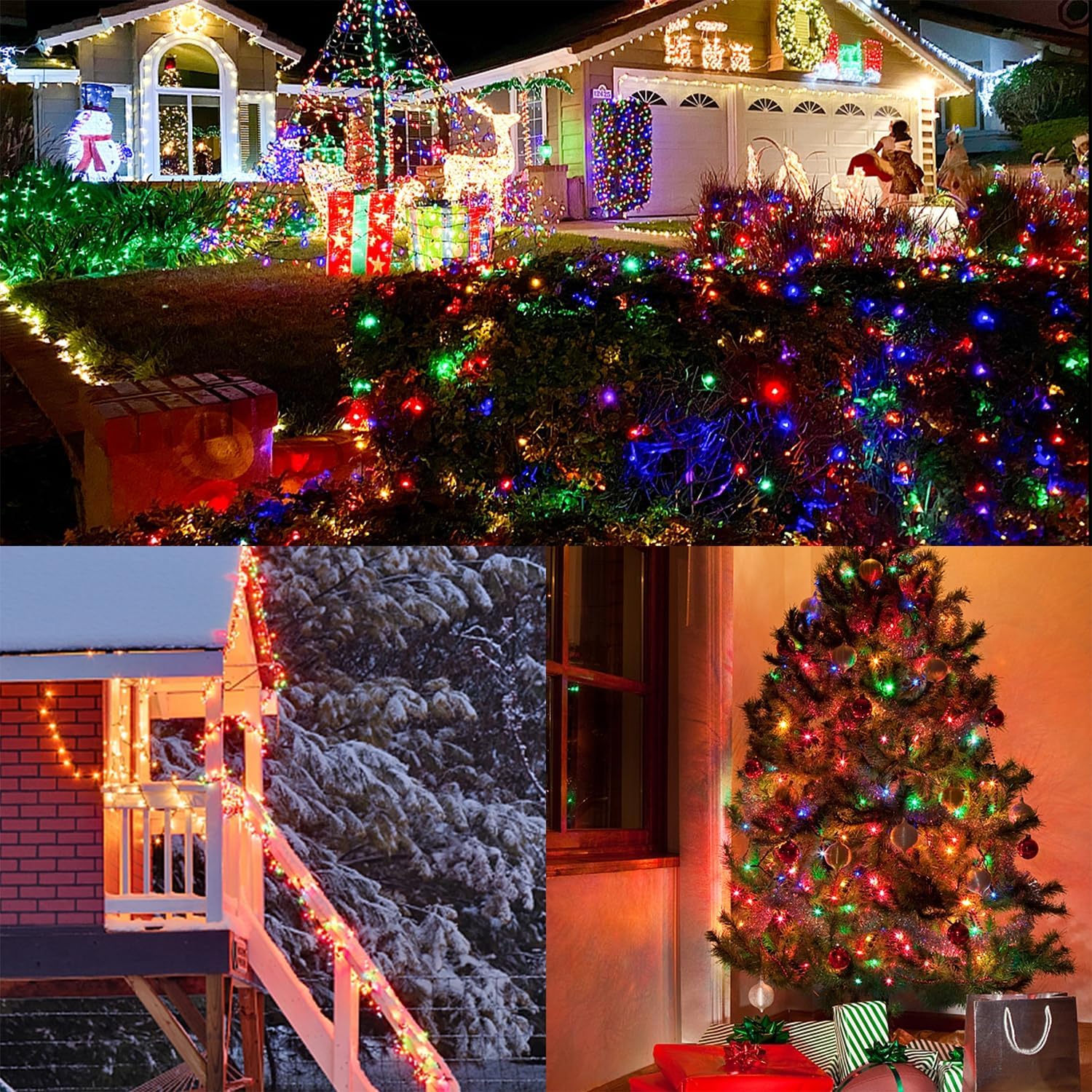 WATERGLIDE Multicolor String Lights 328 FT – Weatherproof Backyard, Porch & Fence Lighting with Remote