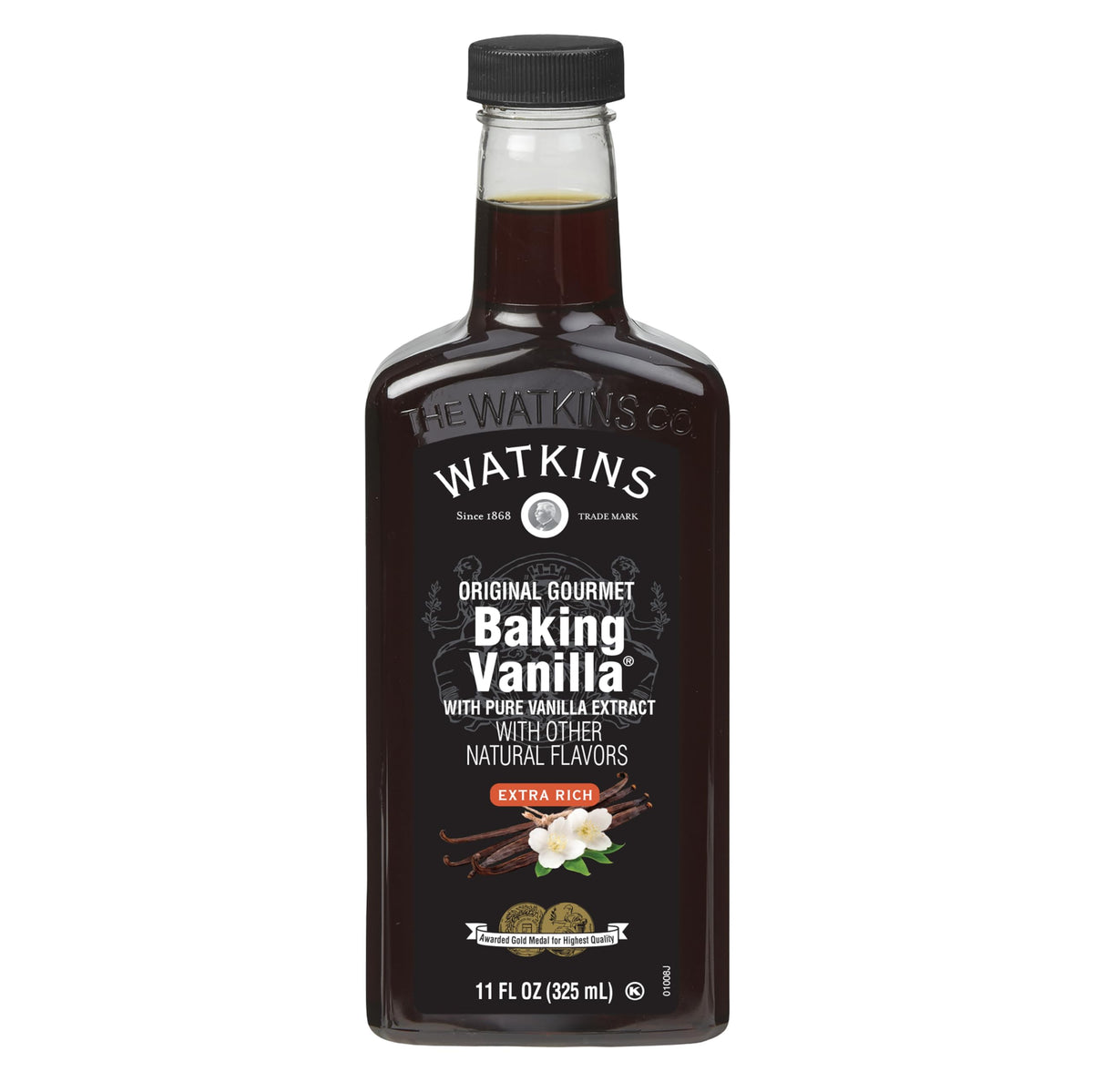 Watkins All Natural Original Gourmet Baking Vanilla, with Pure Vanilla Extract, 11 Fl Oz (Pack of 1) - Packaging May Vary