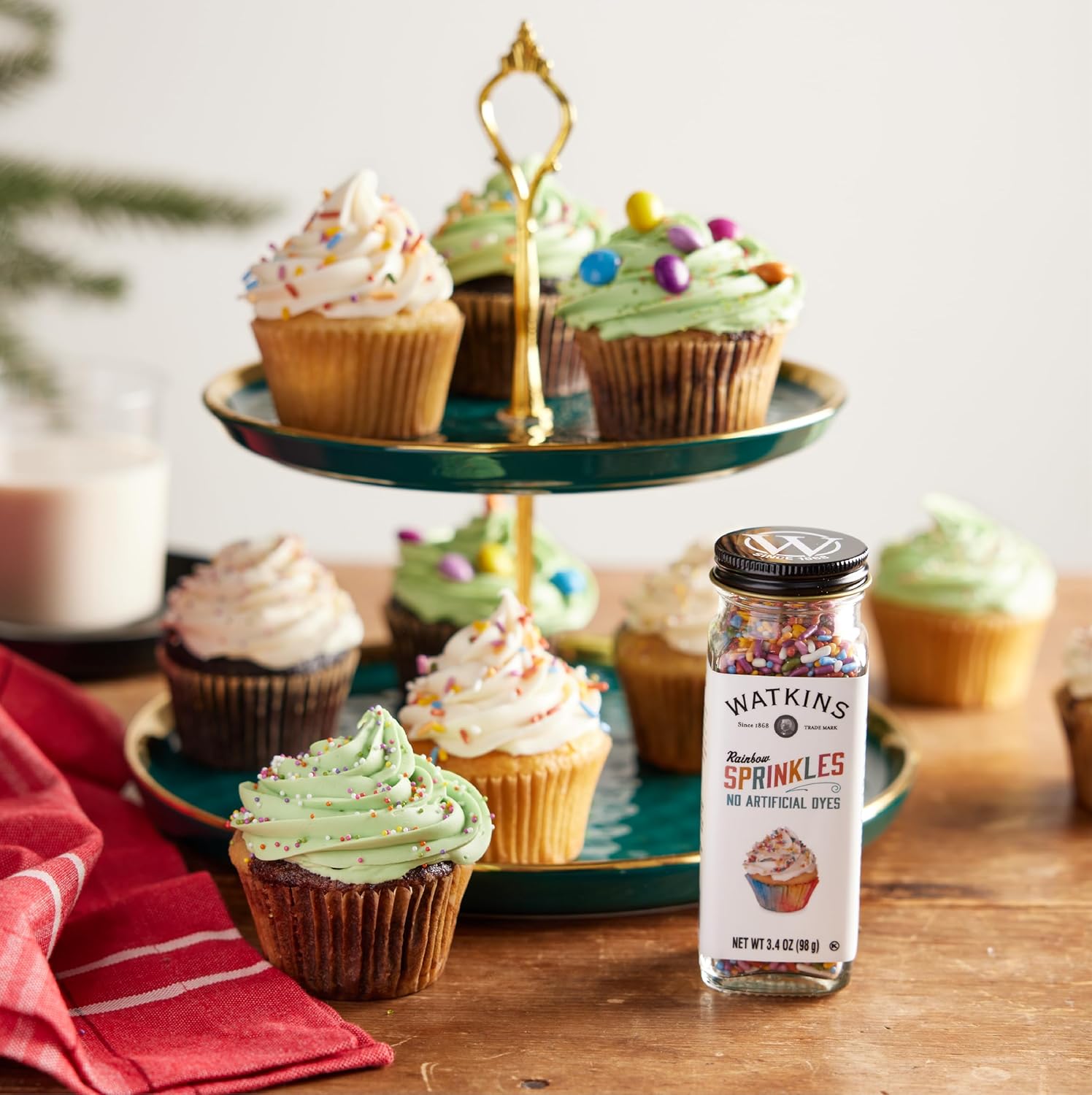 Watkins Rainbow Decorating Sprinkles – Intentional Ingredient Topper for a Clean Baking Shelf, Six-Item Label