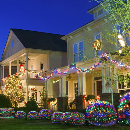 WBao Solar Christmas Net – Neutral Warm White Holiday Lighting for Modern Minimalist Homes