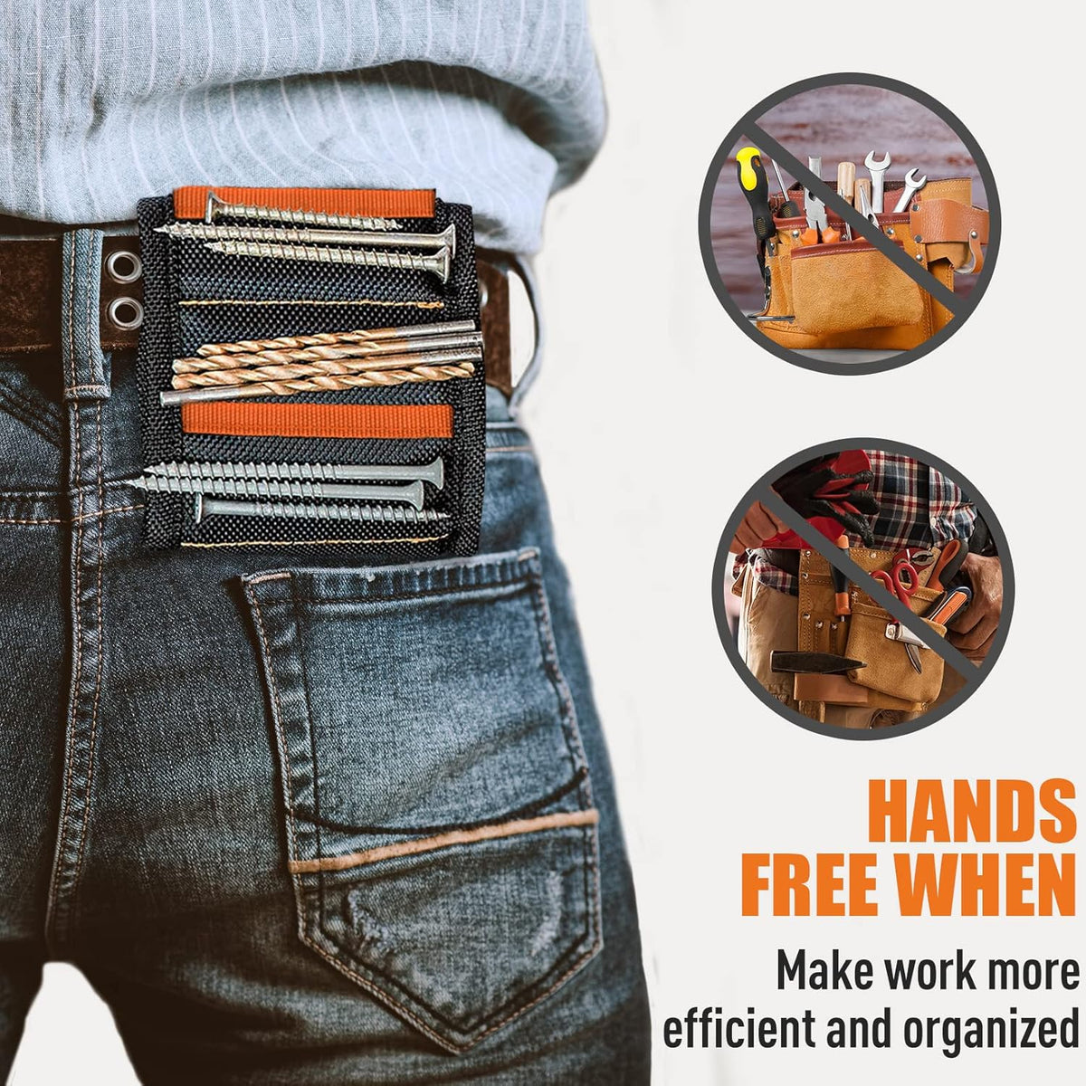 WEARXI Magnetic Tool Wristband – Safer Fastener Handling for Older Adults, Gentle No-Pinch Wrist Strap for Limited Dexterity
