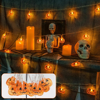 Weatherproof Pumpkin Fairy Lights – Front Porch & Yard Display, Battery Operated