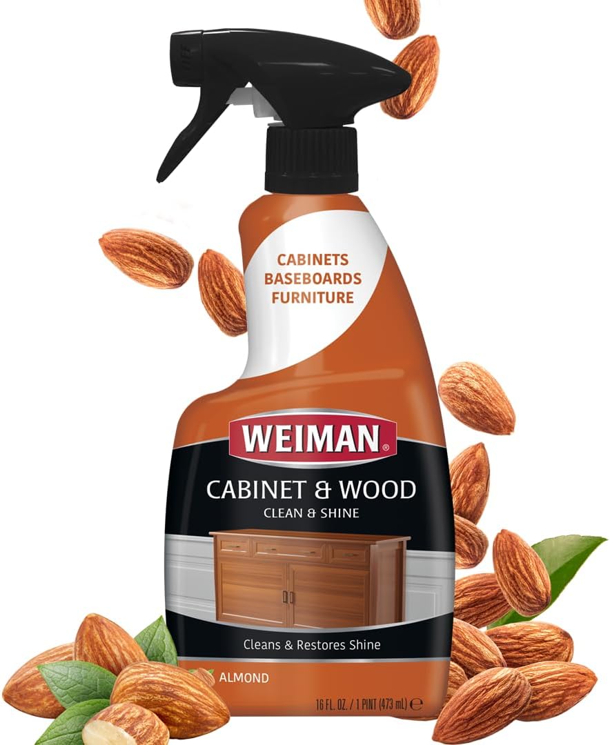 Weiman Cabinet and Wood Cleaner Spray – Family-Safe Wood Care for Homes with Kids and Pets, No Harsh Chemical Smell, 16 oz 2-Pack with Towel