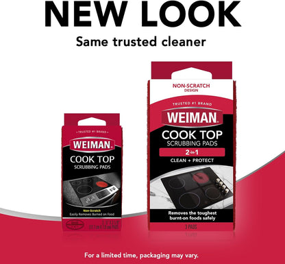 Weiman Cook Top Scrubbing Pads – Keep Your Glass Cooktop Looking Showroom Ready After Every Meal
