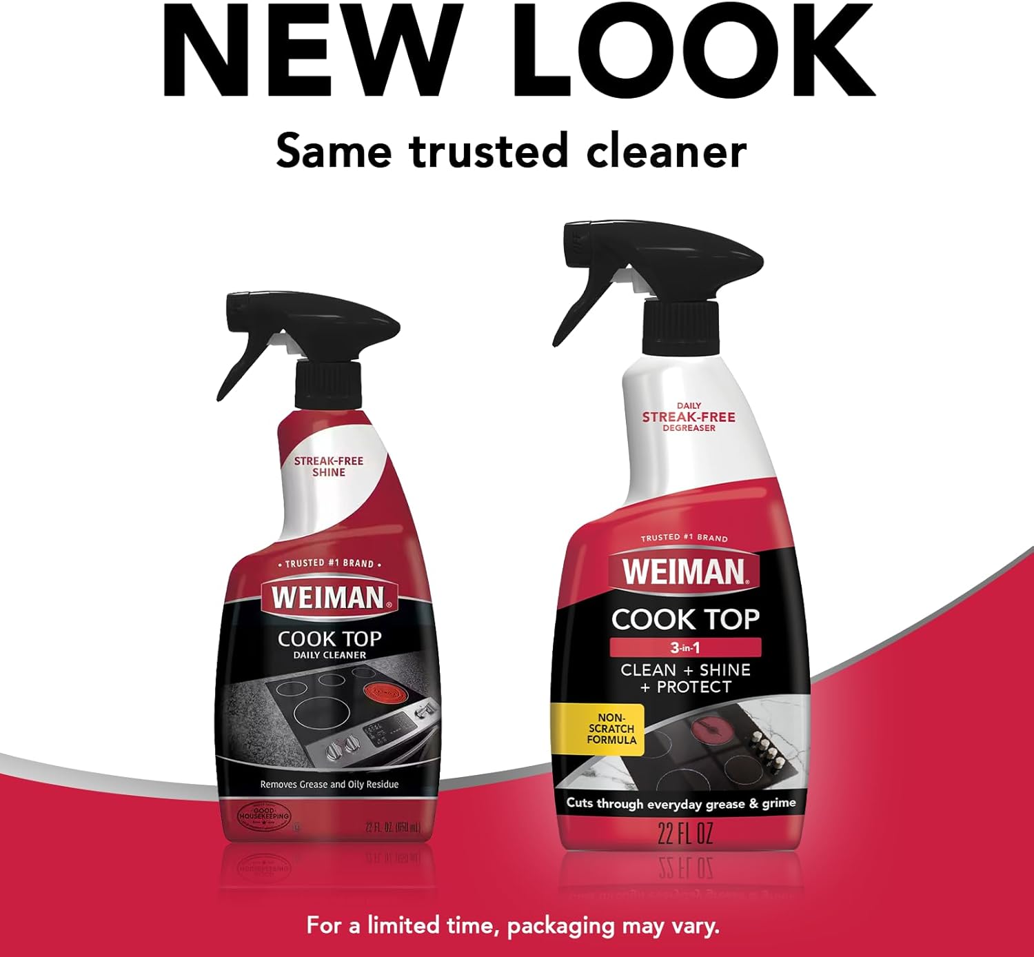 Weiman Cooktop Cleaner & Microfiber Buffing Cloth – 2-Pack Streak-Free Degreaser for Fast Workspace Kitchen Resets Between Tasks