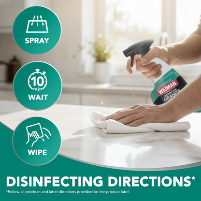 Weiman Disinfectant Granite Daily Clean & Shine – One-Step Countertop Care for Clutter-Free Minimalist Kitchens